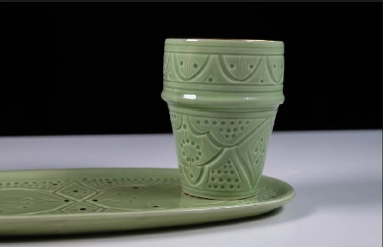 GREEN MOROCCAN POTS SET