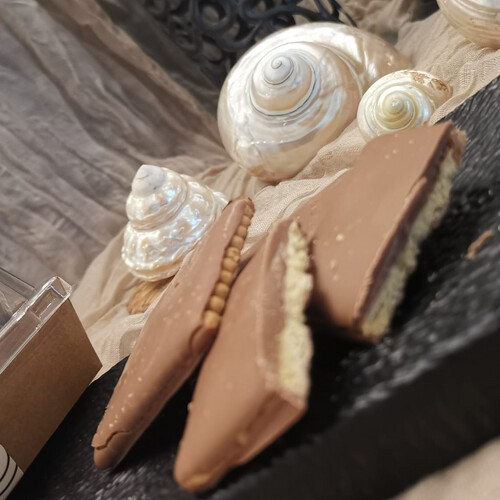 Sugar Free Tea Biscuits covered in milk chocolate