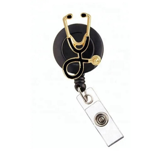 ‏STETHOSCOPE ID HOLDER - GOLD