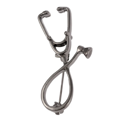 ‏STETHOSCOPE PIN - BLACK