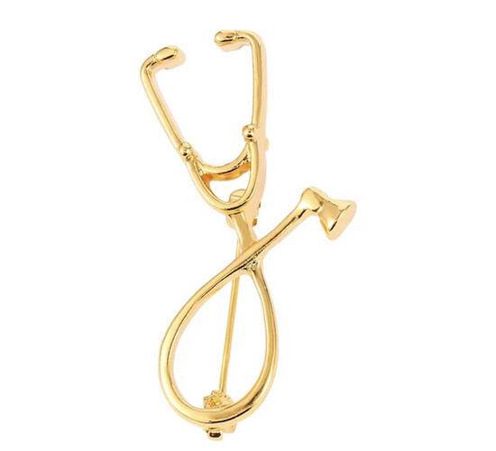 ‏STETHOSCOPE PIN - GOLD