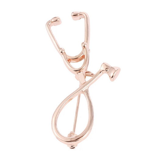 ‏STETHOSCOPE PIN - ROSE GOLD