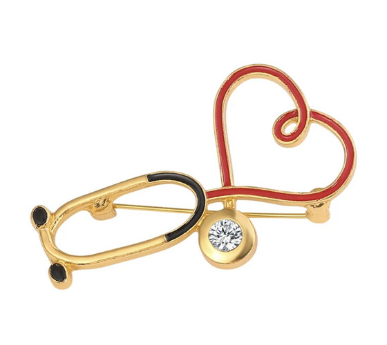 ‏STETHOSCOPE & HEART PIN.1