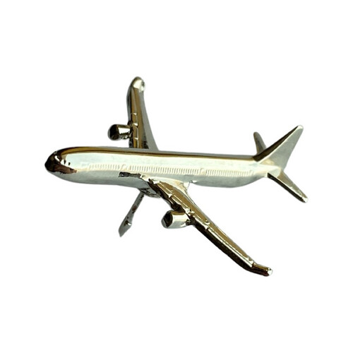 ‏AIRPLANE PIN - SILVER