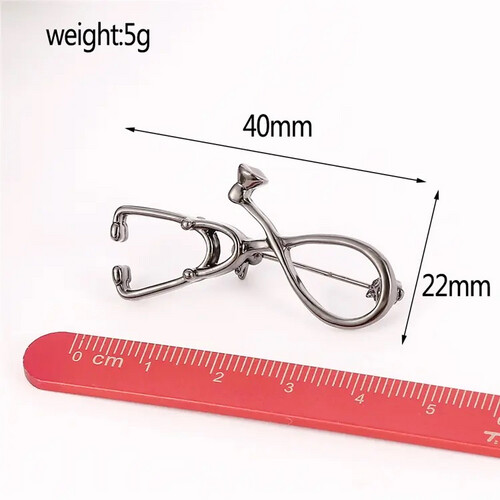 ‏STETHOSCOPE PIN - SILVER