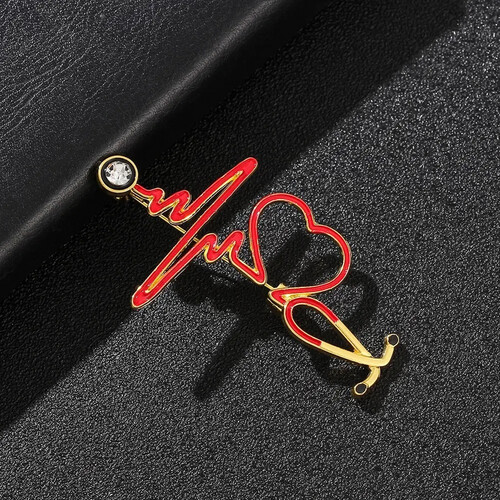 ‏HEARTBEAT PIN - RED