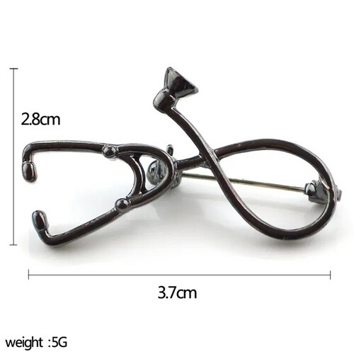 ‏STETHOSCOPE PIN - SILVER