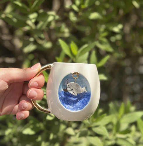 Blue whale mug