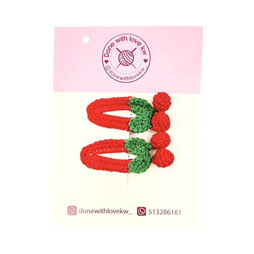 Handmade Straws Or Clips In The Shape Of Cherry Fruits
