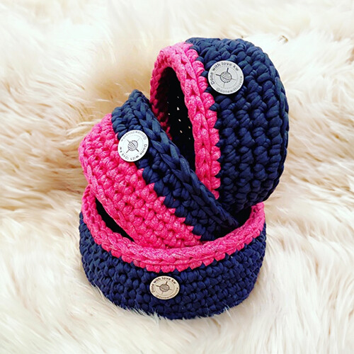 3 Crochet Baskets, Color As Requested, Without Cover