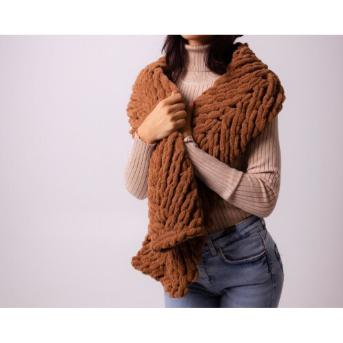 Light brown warm winter scarf