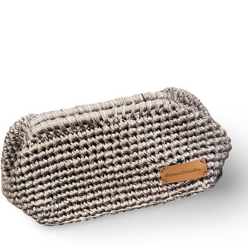 Smoke silver clutch bag