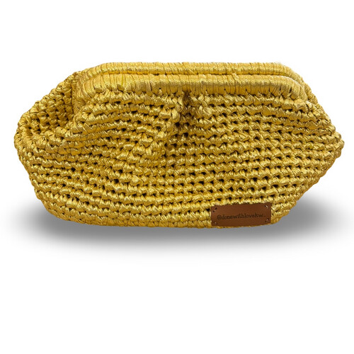 Gold clutch bag for occasions
