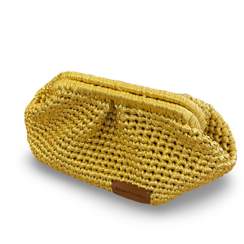 Gold clutch bag for occasions