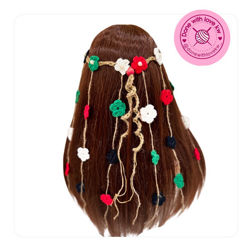 Crochet hook Kuwait flag colors
