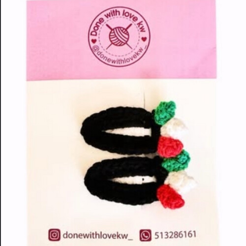 Kuwait flag colors hair clips