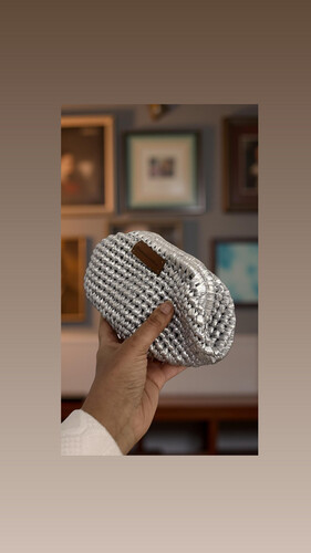Silver Mini Clutch Bag