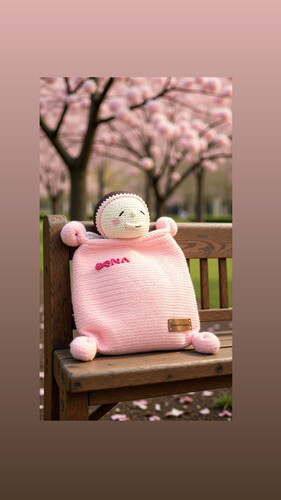 Crochet newborn pillow doll
