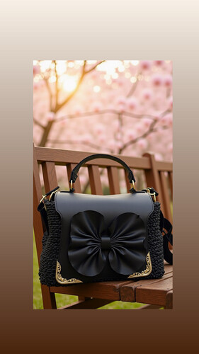 Crochet leather bag