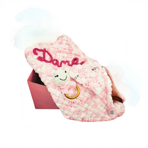 Blanket born pink handmade with name