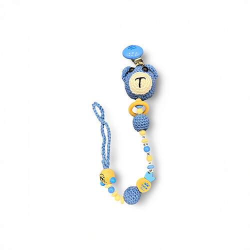 Crochet pacifier chain toy