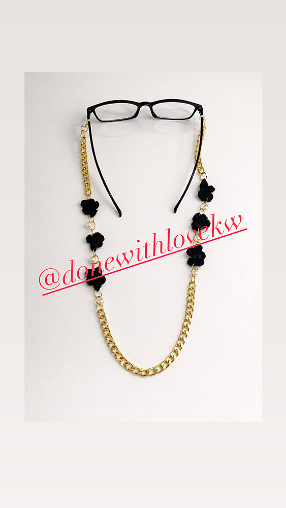 Handmade crochet eyeglass chain
