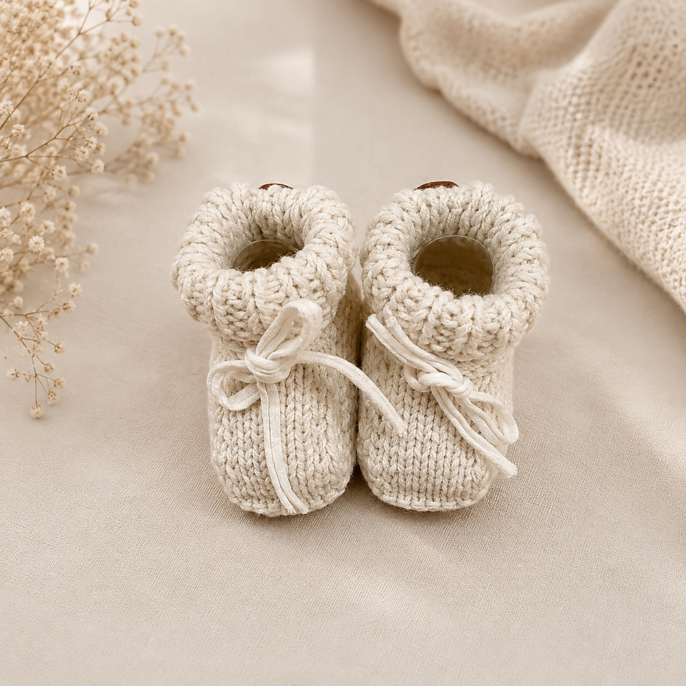 Handmade Knitted Newborn Set – 3 Pieces 🤍