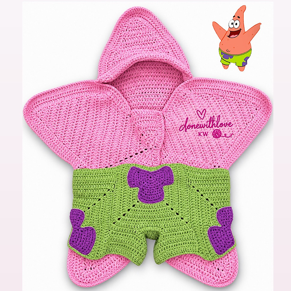 Crochet Baby Swaddle – Inspired by Patrick Star 🧶💗