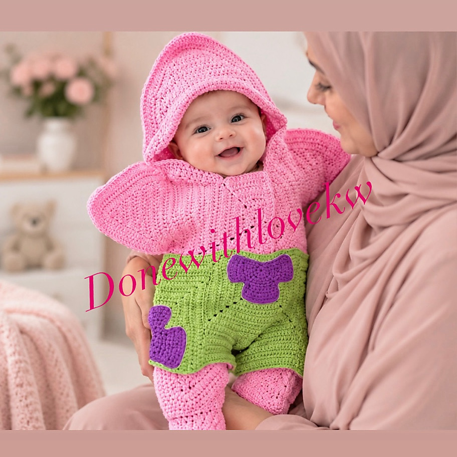 Crochet Baby Swaddle – Inspired by Patrick Star 🧶💗
