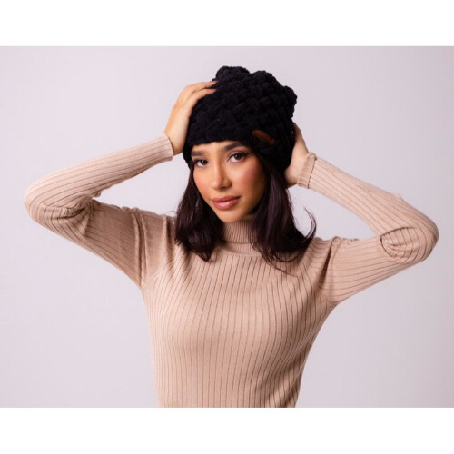 Black warm winter cap
