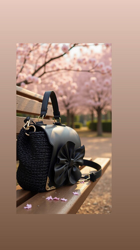 Crochet leather bag