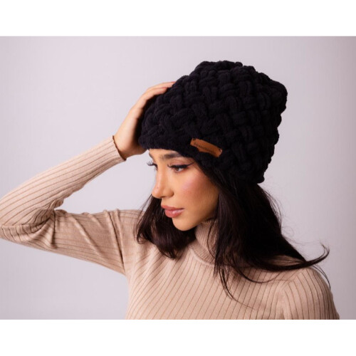 Black warm winter cap