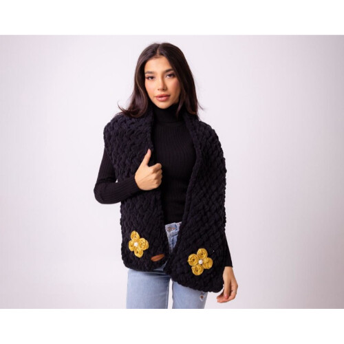 Black Winter Warm Soft Scarf