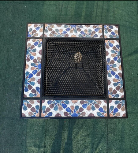 مشب نار مربع سراميك - كبير