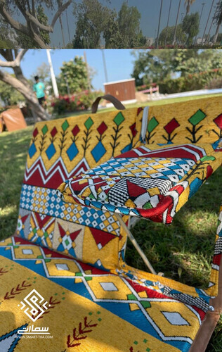 كرسي مفرد مع تكاية - عسيري أصفر