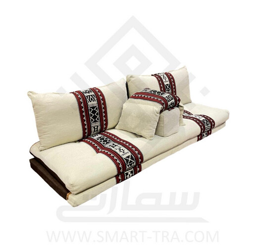 جلسة عربية دبل أبيض تطريز سدو