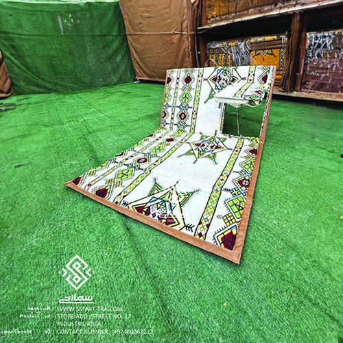 كرسي شعبي مفرد مع تكايه - نجمه ديالا أبيض