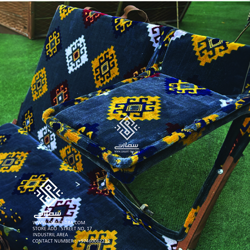 كرسي شعبي مفرد مع تكايه - النجمه الرماديه