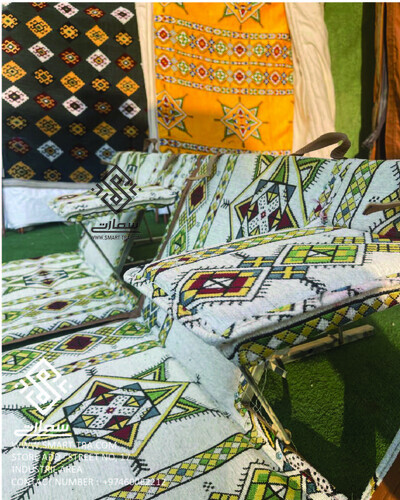 كرسي شعبي دبل - نجمه ديالا أبيض