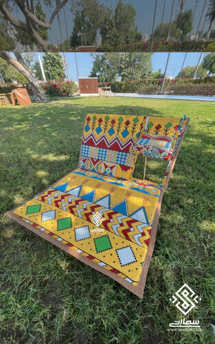 كرسي مفرد مع تكاية - عسيري أصفر