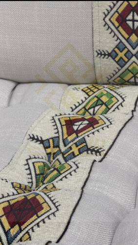 جلسة عربية - سادة مطرز نجمة ديالا ابيض