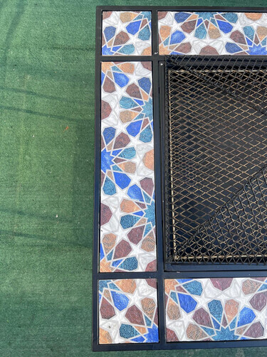 مشب نار مربع سراميك - كبير