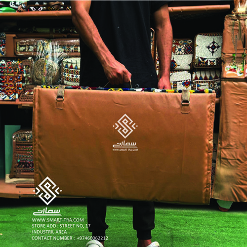 كرسي شعبي مفرد مع تكايه - نجمه ديالا أبيض