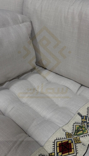 جلسة عربية - سادة مطرز نجمة ديالا ابيض