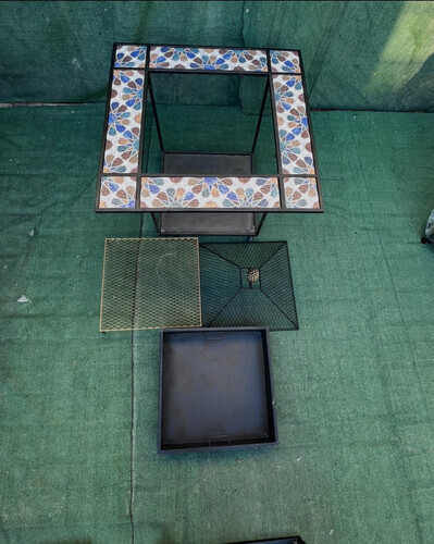 مشب نار مربع سراميك - كبير