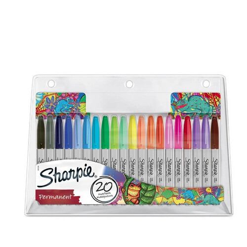 أقلام تحديد شاربي أصلي 20 لون