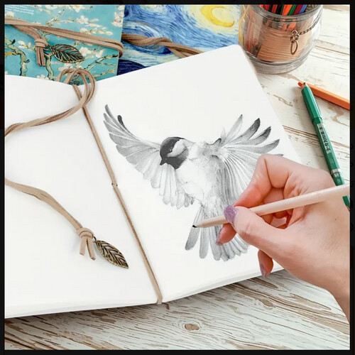 سكتش نوت للرسم مقاس A5 تصاميم مختلفه