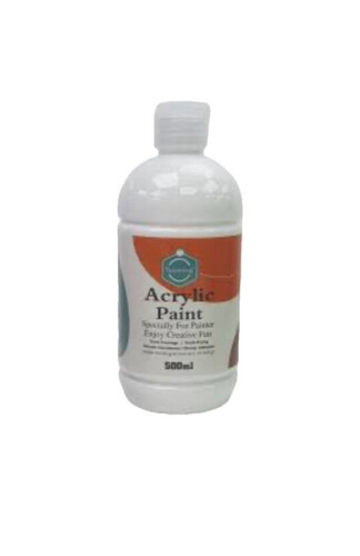 لون ابيض اكريليك سمايلي 500ml