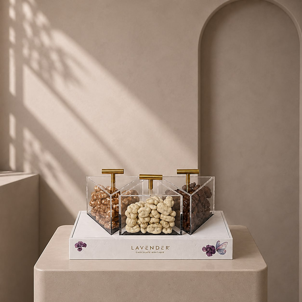 LAVENDER TRIO CHOCOLATE (WHITE BOX)