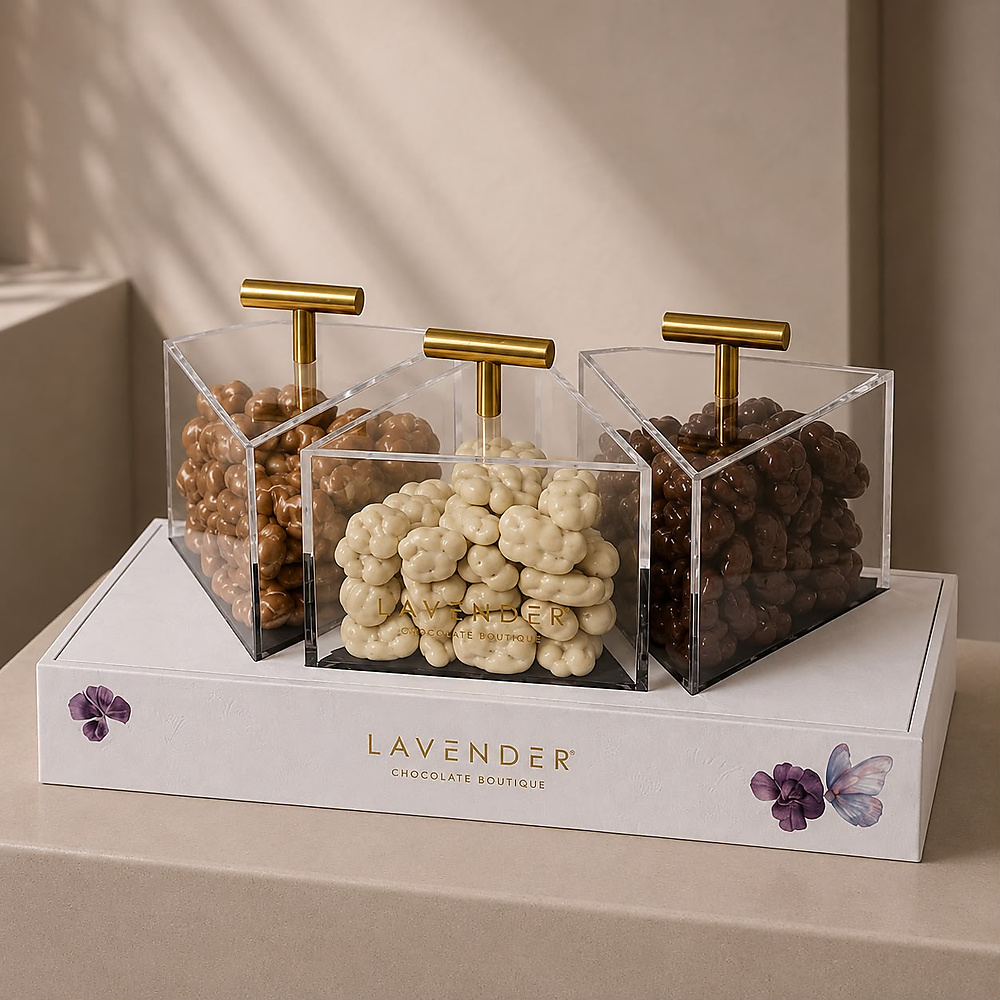 LAVENDER TRIO CHOCOLATE (WHITE BOX)